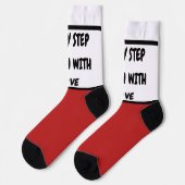 Romantic Every Step Taken With Love Red Hearts Cre Sokken (Links)