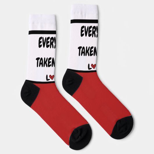 Romantic Every Step Taken With Love Red Hearts Cre Sokken (Rechts)