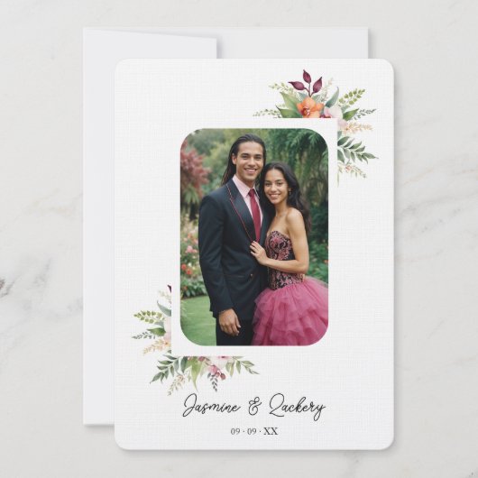 Romantic Exquisite Floral Bouquets Frame Photo Kaart (Voorkant)