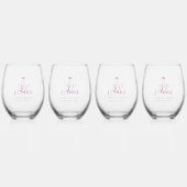 Romantic Exquisite Mis XV Spanish Script Crown Wijnglas Zonder Voet (Voorkant)