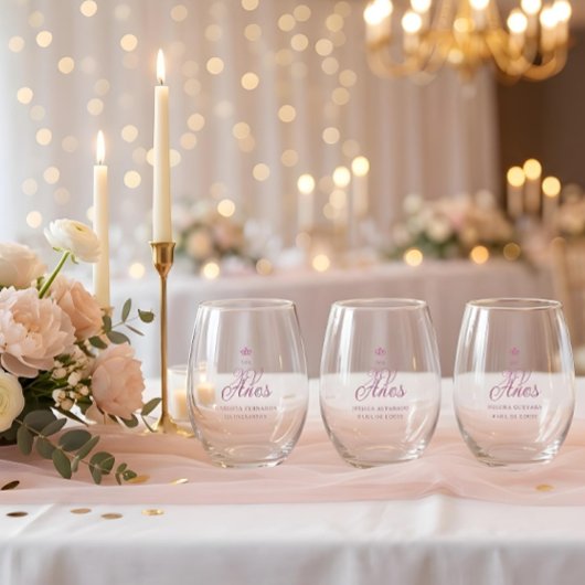 Romantic Exquisite Mis XV Spanish Script Crown Wijnglas Zonder Voet