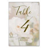 Romantic Faded White Roses Photo Custom Wedding Kaart (Achterkant)