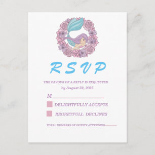 Romantic Fairy Tale Mermaid RSVP Briefkaart
