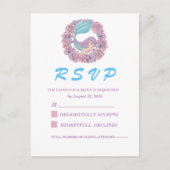 Romantic Fairy Tale Mermaid RSVP Briefkaart (Voorkant)