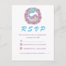 Romantic Fairy Tale Mermaid RSVP Briefkaart