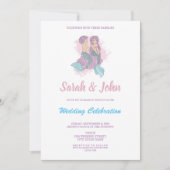 Romantic Fairy Tale Mermaid Wedding Invitation Kaart (Voorkant)