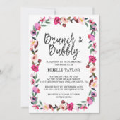 Romantic Fairytale Blossom Wreath Brunch & Bubble Kaart (Voorkant)