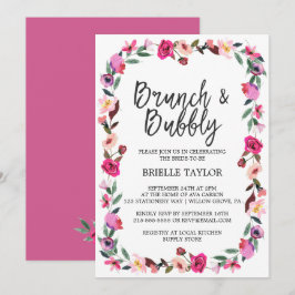 Romantic Fairytale Blossom Wreath Brunch & Bubble Kaart