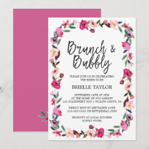Romantic Fairytale Blossom Wreath Brunch & Bubble Kaart
