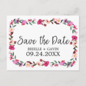 Romantic Fairytale Blossom Wreath Save the Date Aankondigingskaart (Voorkant)