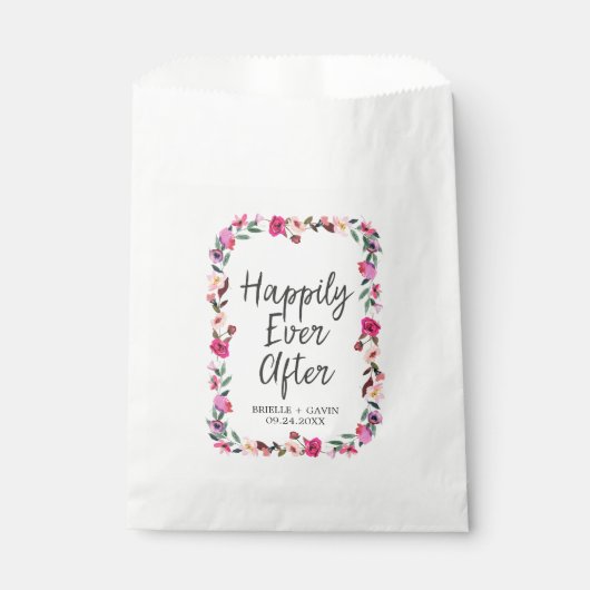 Romantic Fairytale Blossom Wreath Wedding Bedankzakje (Voorkant)