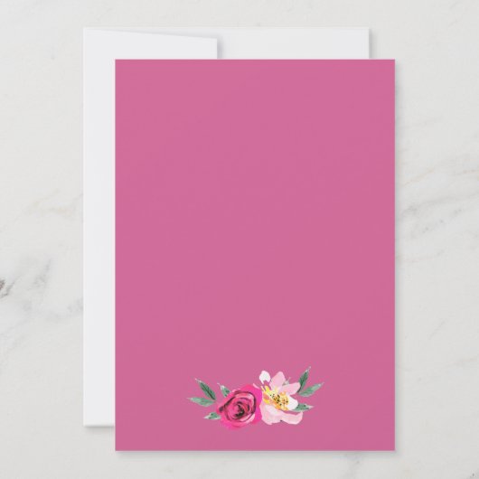 Romantic Fairytale Blossom Wreath Wedding Kaart (Achterkant)