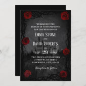 Romantic Fairytale Castle Roos Thorn Dark Wedding Kaart (Voorkant / Achterkant)
