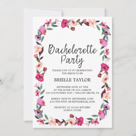 Romantic Fairytale partij: Bachelorette Kaart (Voorkant)