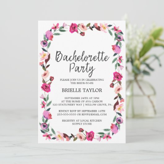 Romantic Fairytale partij: Bachelorette Kaart (Staand voorkant)