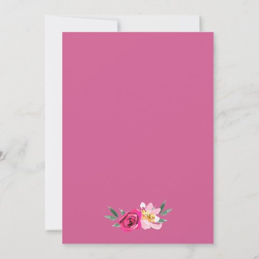 Romantic Fairytale partij: Bachelorette Kaart (Achterkant)