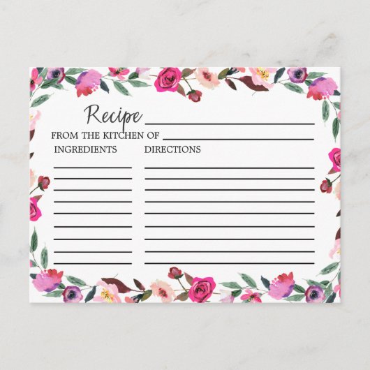 Romantic Fairytale Vrijgezellenfeest Recipe Kaarte Briefkaart (Voorkant)