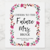 Romantic Fairytale Wreath Future Mrs Vrijgezellenf Wijn Etiket (Enkel label)