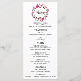 Romantic Fairytale Wreath Wedding Menu Kaart