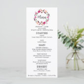 Romantic Fairytale Wreath Wedding Menu Kaart (Staand voorkant)