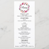 Romantic Fairytale Wreath Wedding Menu Kaart (Voorkant)