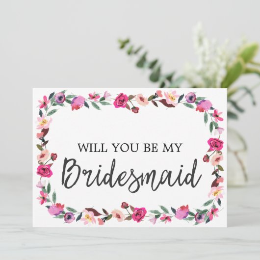 Romantic Fairytale zal je mijn Bridesmaid zijn Kaart (Staand voorkant)