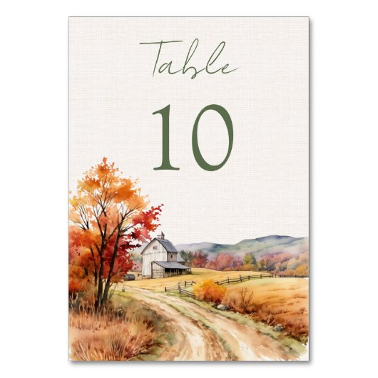 Romantic fall barn Wedding Kaart (Voorkant)