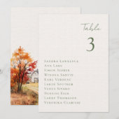 Romantic fall barn Wedding Table Seating Card Kaart (Voorkant / Achterkant)