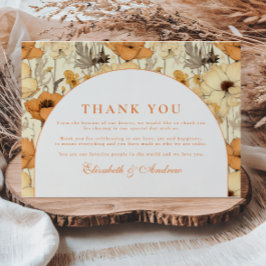 Romantic Fall Floral Wedding Bedankkaart