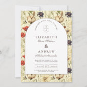 Romantic Fall Floral Wedding Kaart (Voorkant)