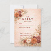 Romantic Fall Floral Wedding RSVP Kaartje (Voorkant)