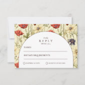 Romantic Fall Floral Wedding RSVP Kaartje (Voorkant)
