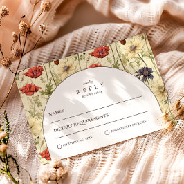 Romantic Fall Floral Wedding RSVP Kaartje