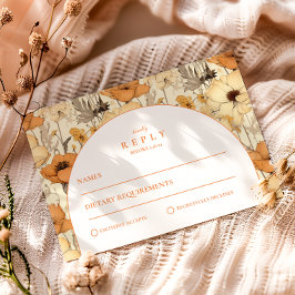 Romantic Fall Floral Wedding RSVP Kaartje