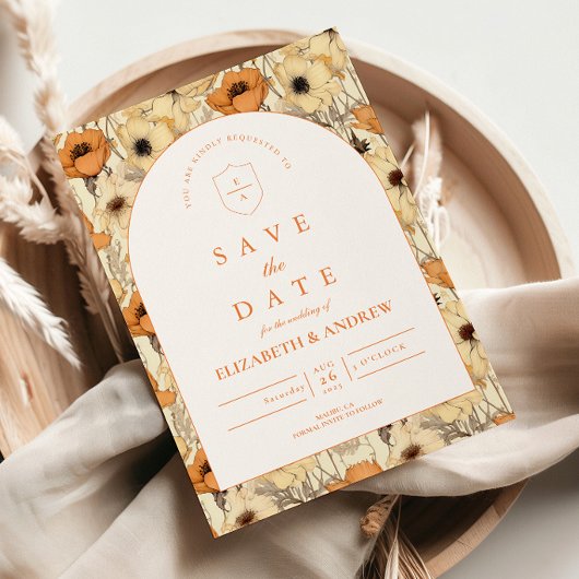 Romantic Fall Floral Wedding Save The Date