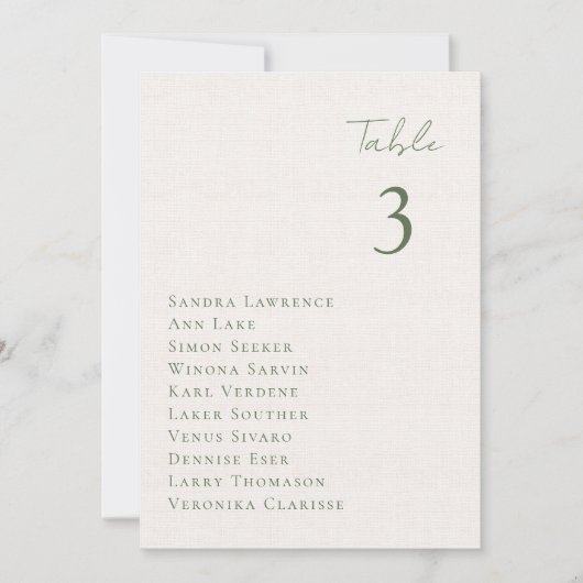 Romantic fall lake Wedding Table Seating Card Kaart (Voorkant)