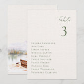 Romantic fall lake Wedding Table Seating Card Kaart (Voorkant / Achterkant)
