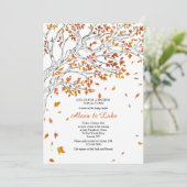 Romantic Falling Leaves Shower Kaart (Staand voorkant)