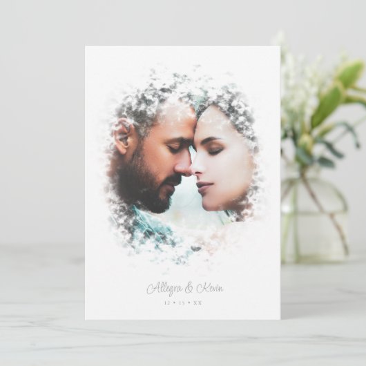 Romantic Fancy Overlay Misty Effect Photo Kaart (Staand voorkant)