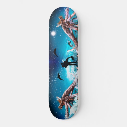 Romantic Fantasy Mythical Mermaid Sailor Ocean Art Persoonlijk Skateboard (Voorkant)