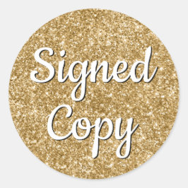Romantic Faux Gold Glitter Foto ondertekend Exempl Ronde Sticker