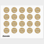 Romantic Faux Gold Glitter Foto ondertekend Exempl Ronde Sticker (Vel)