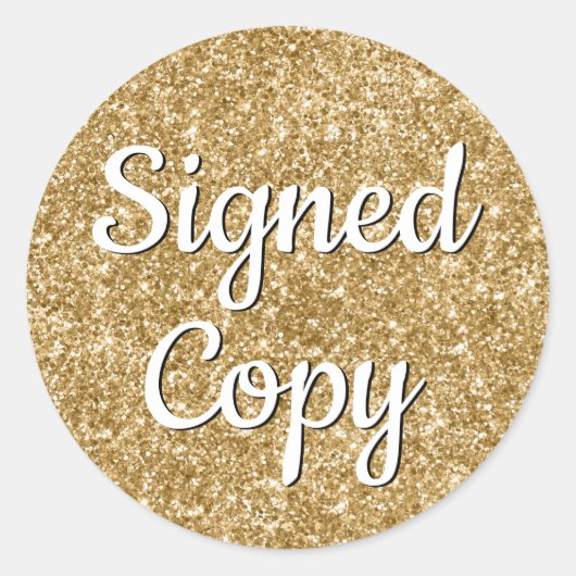 Romantic Faux Gold Glitter Foto ondertekend Exempl Ronde Sticker (Voorkant)