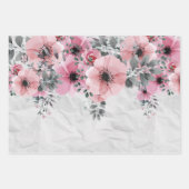 Romantic Feminine Elegant Antiek Roze Floral Inpakpapier Vel (Voorkant 2)