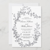 Romantic Fine Art Floral Wedding Invitations Kaart (Voorkant)