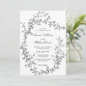 Romantic Fine Art Floral Wedding Invitations Kaart (Staand voorkant)