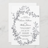 Romantic Fine Art Floral Wedding Invitations Kaart (Voorkant / Achterkant)