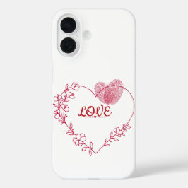 Romantic Fingerprint Heart Floral Phone Case