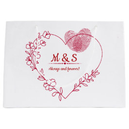 Romantic Fingerprint Heart Gift Bag Groot Cadeauzakje
