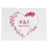 Romantic Fingerprint Heart Gift Bag Groot Cadeauzakje (Achterkant)